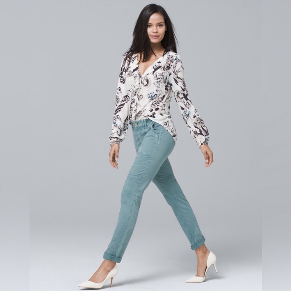 💥EUC💥 White House Black Market Floral Print Blouse - Size 4 - Picture 2 of 16